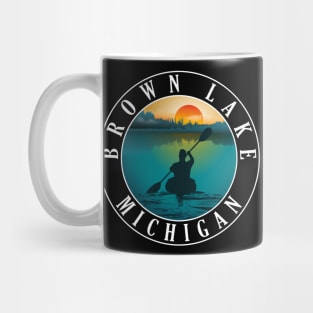 Brown Lake Kayaking Michigan Sunset Mug